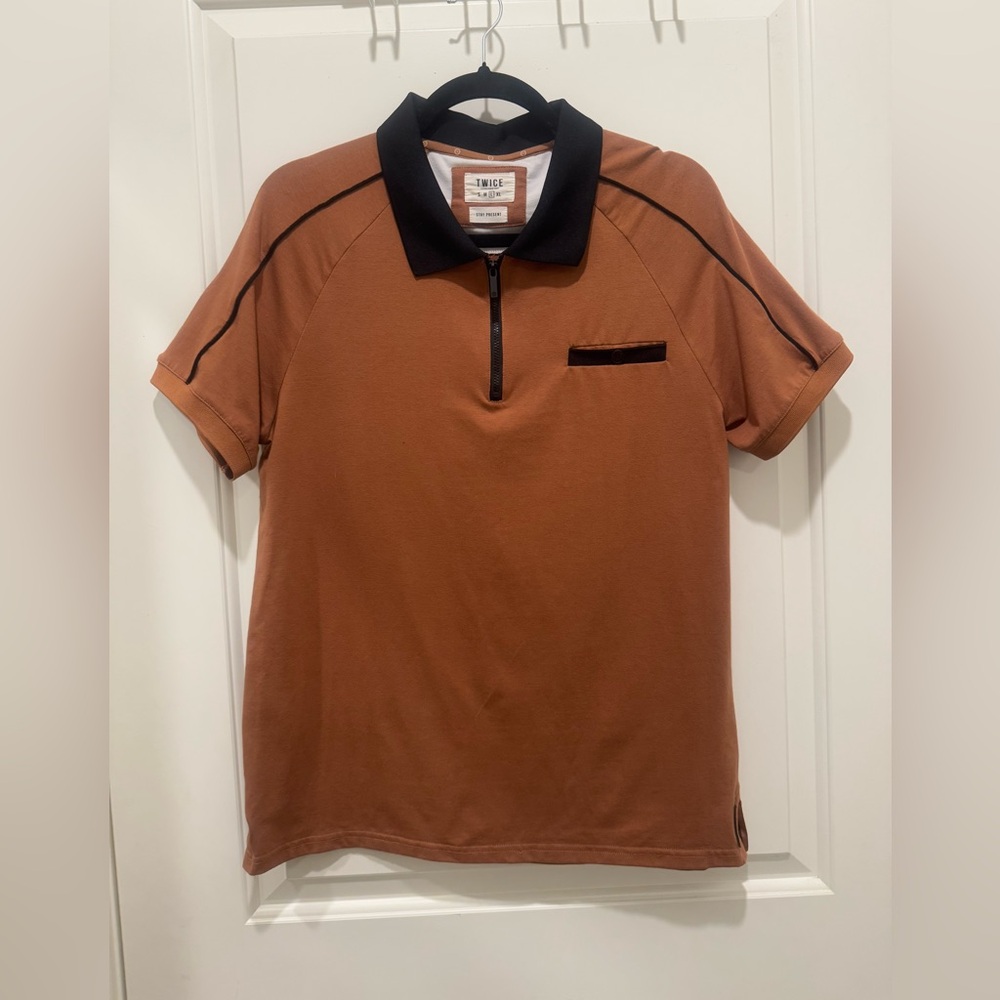 Twice Polo Shirt With Zipper Brown Size L